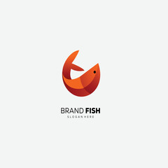 Obraz premium fish logo brand icon design template