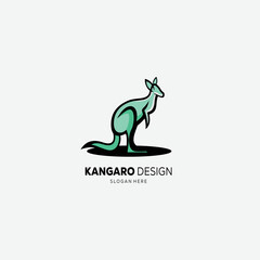 kangaroo logo mascot design illustration symbol