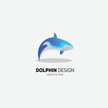 gradient dolphin logo colorful design icon