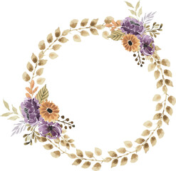 Watercolors Frame Flower