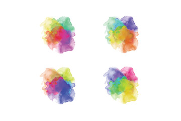 Abstract pink watercolor on white background.The color splashing in the paper. It is hand-drawn. Vector brush of splash shades watercolor illustration on white.