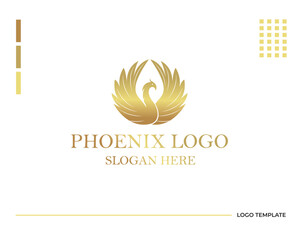 Phoenix logo design template. Vector Illustration
