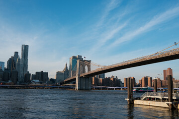 Fototapeta na wymiar bridge and city skyline