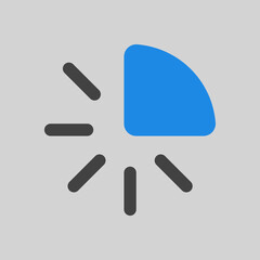 Quarter hour icon in flat style, use for website mobile app presentation