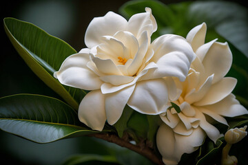 Obraz premium gardenia flowers in bloom made by generative ai