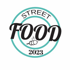 Street Food Chalk Handwriting Typography for Restaurant Cafe Bar logo design vector