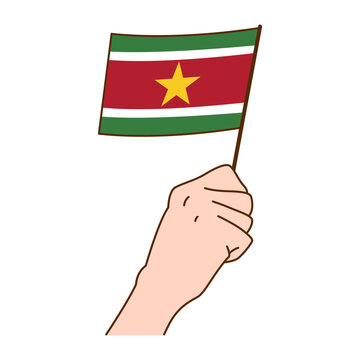 recommend clip art: Hand Holding Suriname National Flag Illustration. Hand Drawn Style Vector Illustration - EPS 10 Vector