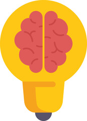 Brain idea icon flat vector. Mind goal. Business solution isolated