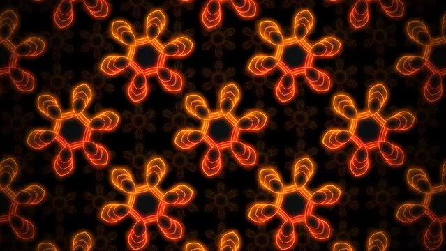 Golden flowers looping seamless pattern motion design background. 4K video animation