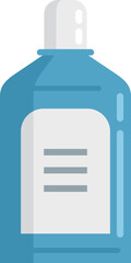 Mouthwash liquid icon flat vector. Dental clean. Bottle product isolated