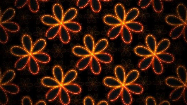 Looping flowers seamless pattern motion design background. 4K video animation