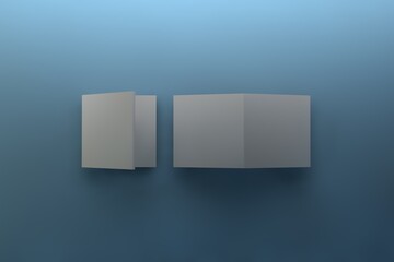 Blank tri fold brochure template for mock up and presentation design. 3d render illustration.