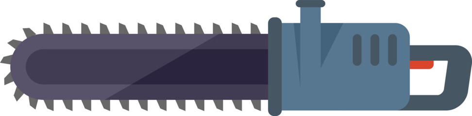 Wood electric saw icon flat vector. Power chain. Hand machine isolated