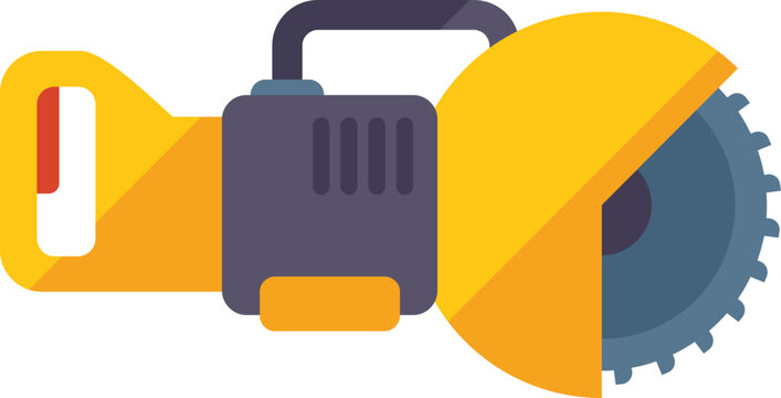 Hand electric saw icon flat vector. Power chain. Wood machine isolated