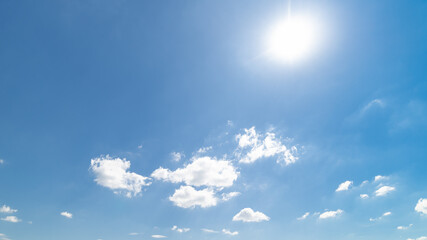 Panoramic view of clear blue sky and clouds, clouds with background.
