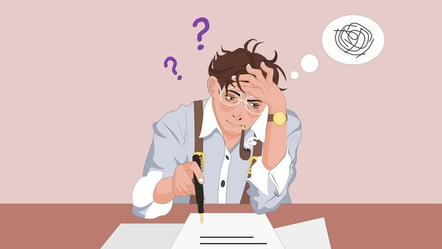 A man struggling about what to write