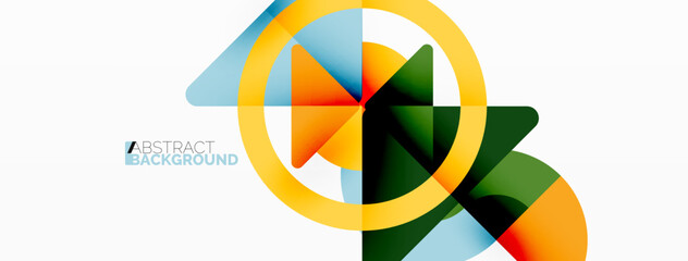 Obraz premium Creative geometric wallpaper. Minimal abstract background. Triangles and circles composition vector illustration for wallpaper banner background or landing page