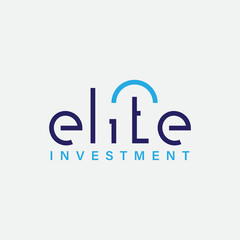 simple logo type elite investment. elite investment logo type vector design template with typography, modern and elegant styles isolated on white background styles. 