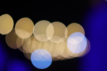 Golden bokeh background, glare of light in the form of circles