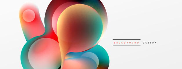 Fluid abstract background, round shapes and circle flowing design for wallpaper, banner, background or landing