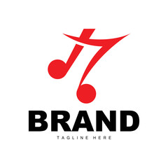 Simple Music Rhythm Logo, Musical Note Song Tone Vector Design