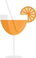 Orange cocktail icon flat vector. Juice fruit. Citrus drink isolated