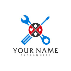 Mechanic Poker logo vector template, Creative Poker logo design concepts