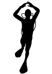 Male scuba diver with OK sign