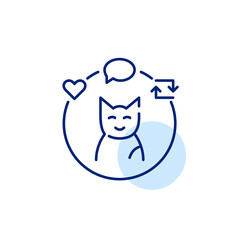 Cat social media avatar. Pet blogger. Pixel perfect, editable stroke line icon
