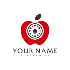 Apple Poker logo vector template, Creative Poker logo design concepts