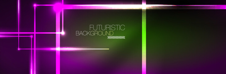 Neon glowing fluid wave lines, magic energy space light concept. Vector illustration for wallpaper, banner, background, leaflet, catalog, cover, flyer
