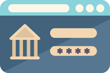 Web banking icon flat vector. Payment service. Service money isolated