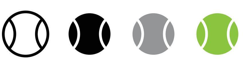 tennis ball icon set. ball icon symbol, vector illustration