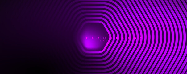 Techno shiny hexagons abstract background, technology energy space light concept, abstract background wallpaper design