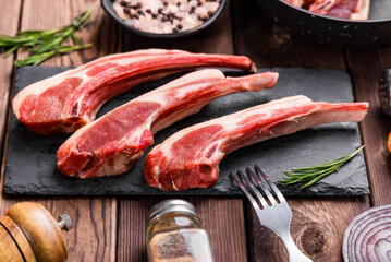 Fresh delicacy Tomahawk lamb chops