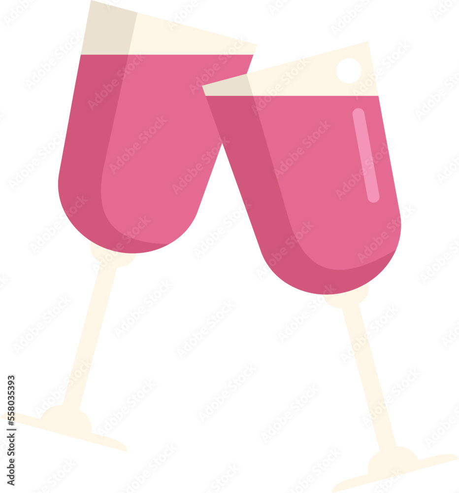 Poster alcohol drink icon flat vector. glass toast. friend bar isolated