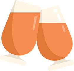 Drink cheers icon flat vector. Glass toast. Bar alcohol isolated