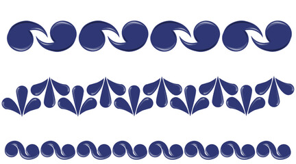 dise&ntilde;os de talavera en blanco y azul tradicional vectores 