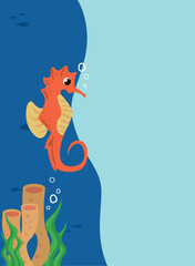 seahorse with seaweed