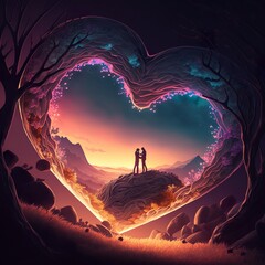 Fototapeta premium heart in the sky