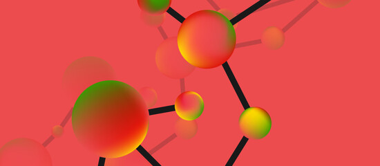 Line points connections geometric abstract background