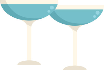 Mimosa cocktail icon flat vector. Drink toast. Party cheers isolated