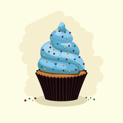sweet blue cupcake