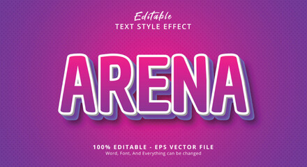 Editable text effect, Arena text on Velvet color layered style effect