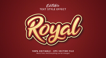 Editable text effect, Royal text on Red Sticker style