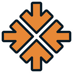 Fototapeta premium gather four orange arrows icon