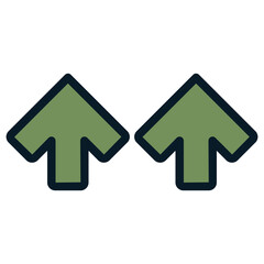double up green arrows icon