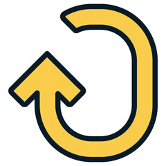 return yellow arrow icon