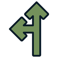 two way split green arrow icon