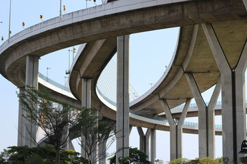 Multiple expressway bridges in Bangkok, Thailand